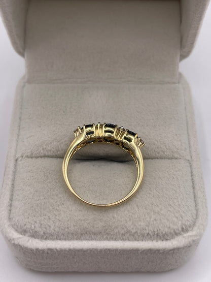 9ct gold sapphire and diamond ring