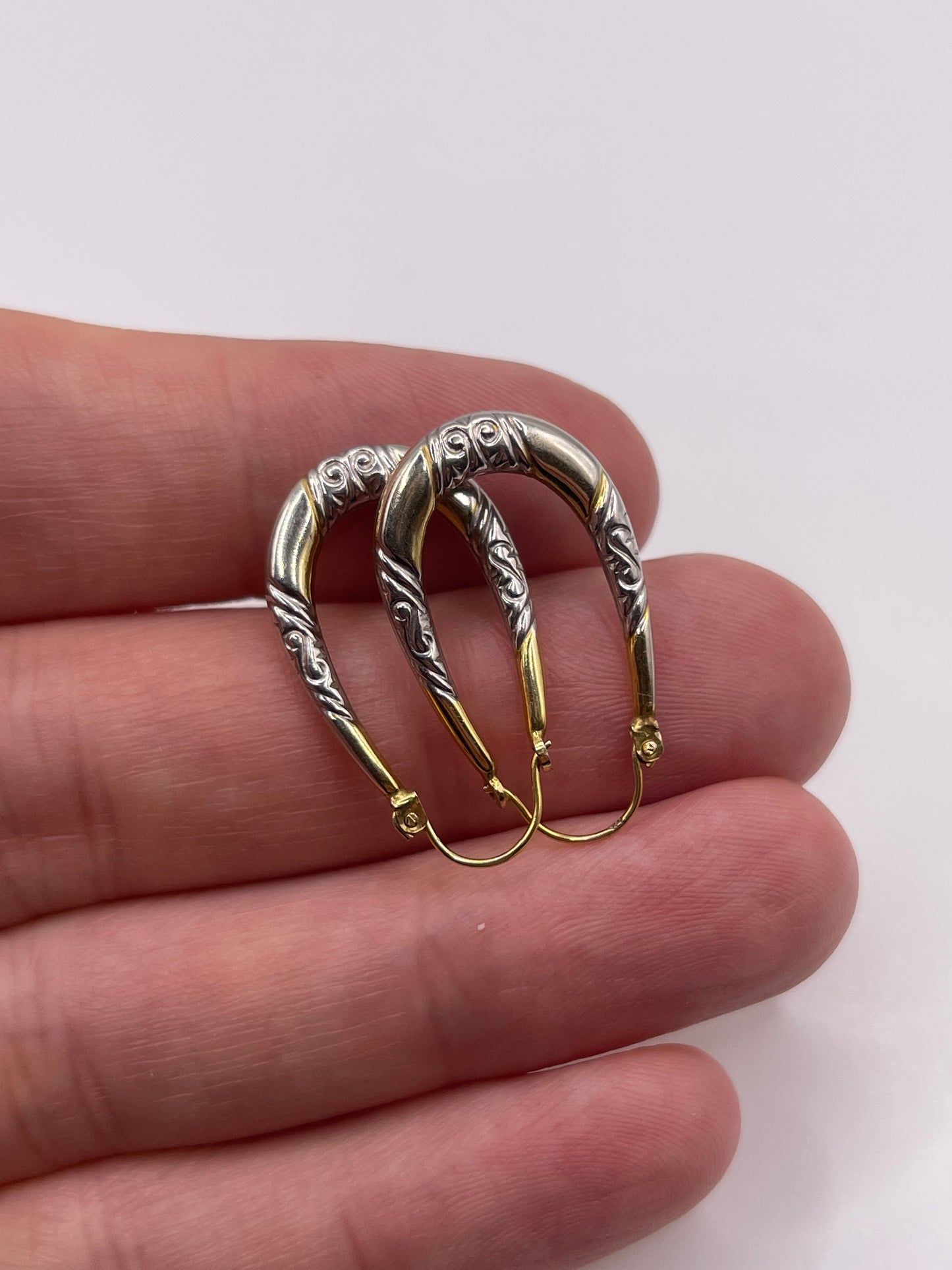 9ct two tone creole earrings