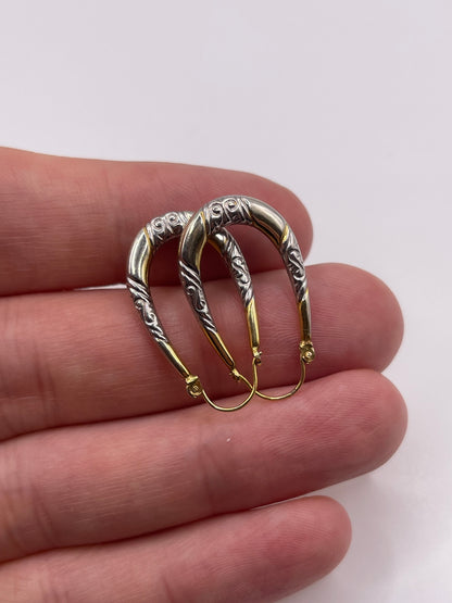 9ct two tone creole earrings