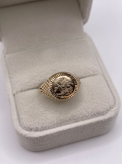 9ct gold coin ring