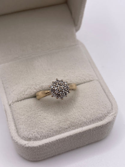 9ct gold diamond cluster ring