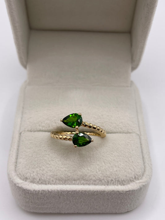 9ct gold diopside ring