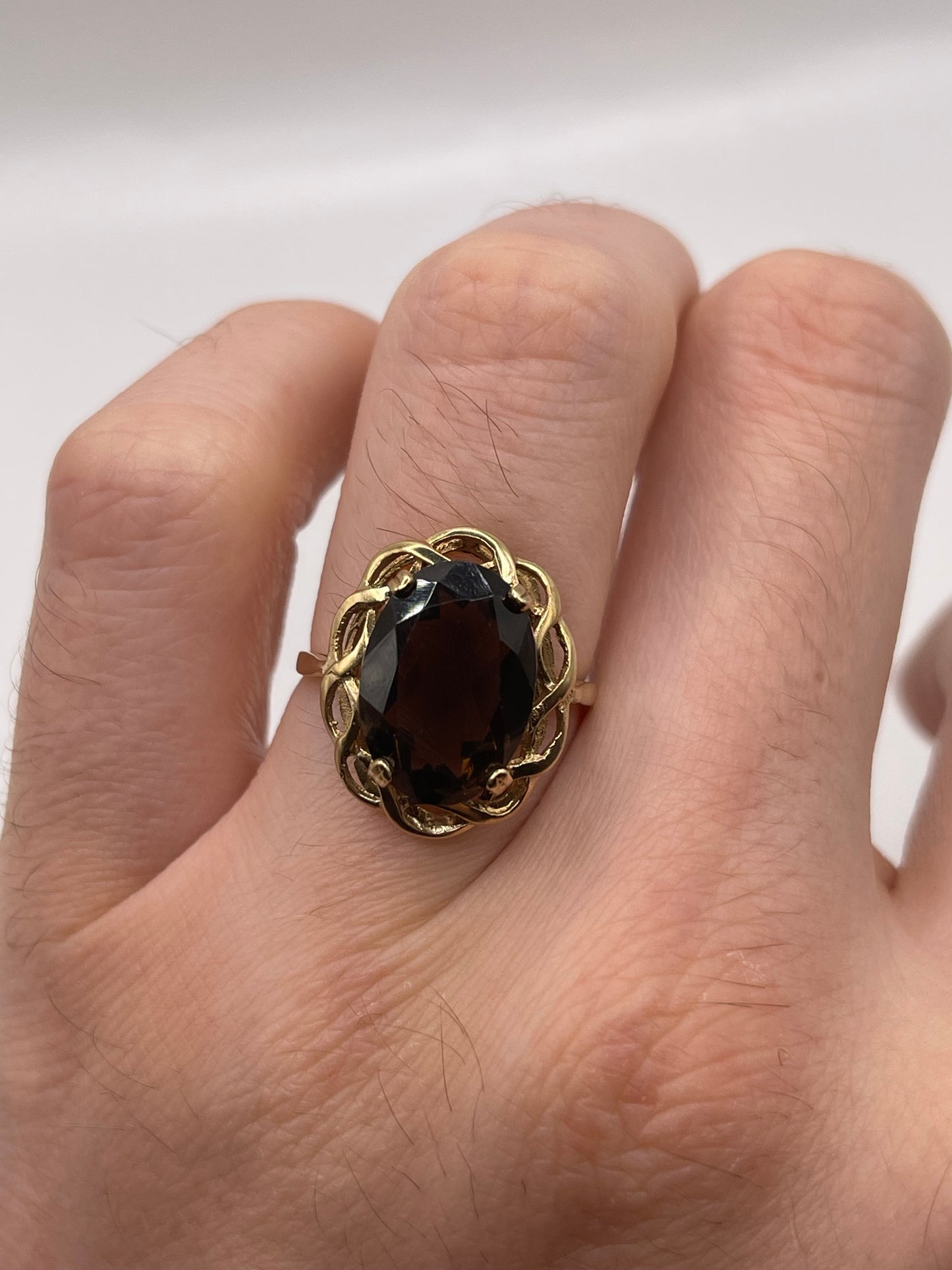 9ct gold Smokey quartz ring