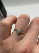 Load image into Gallery viewer, 18ct gold 50 point diamond cluster ring
