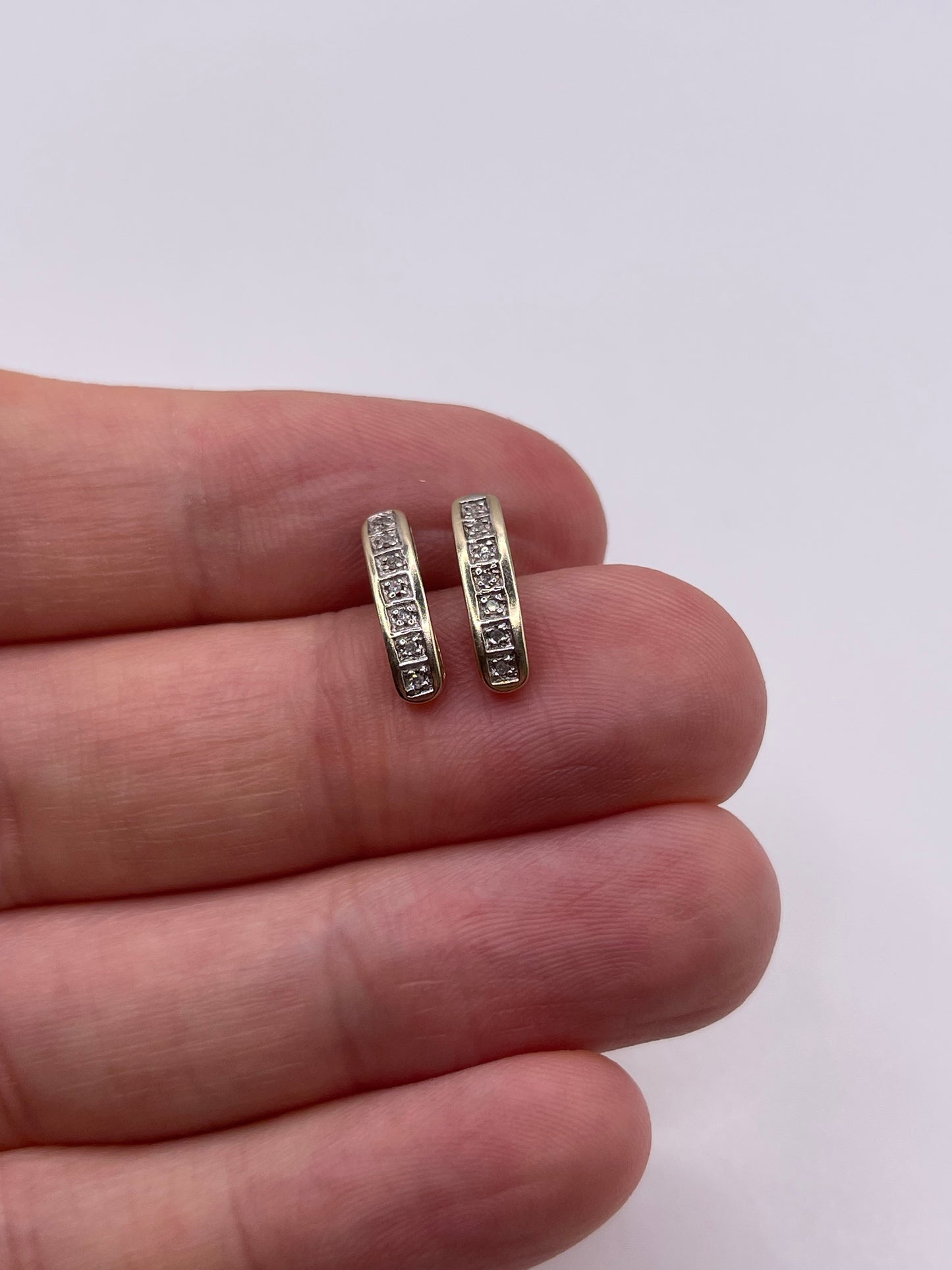 9ct gold diamond earrings