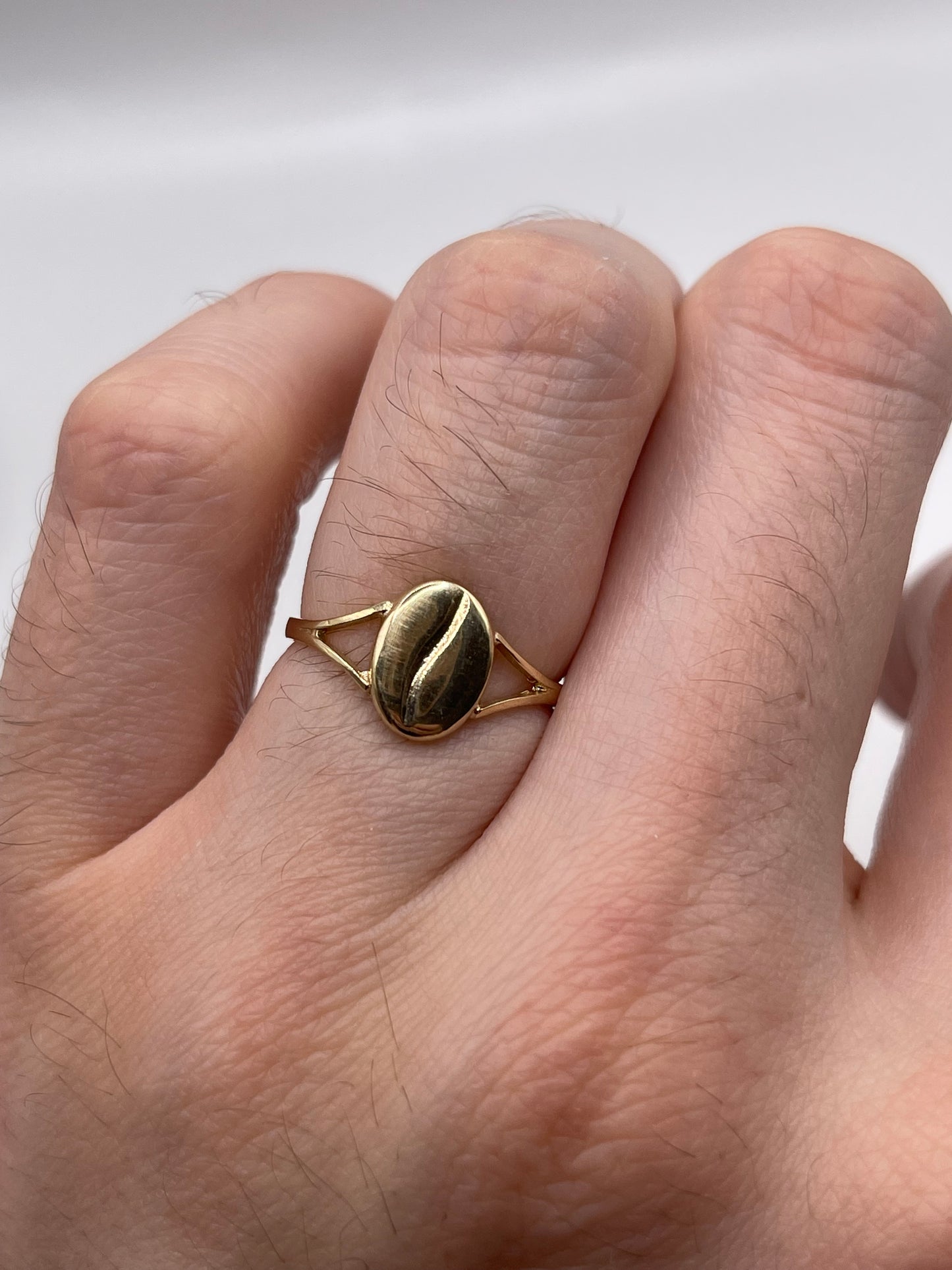 9ct gold coffee bean ring