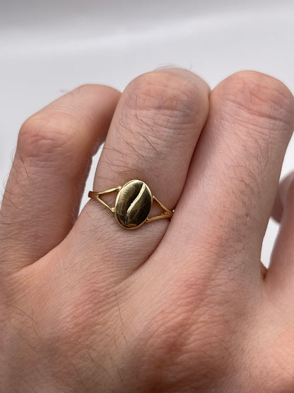 9ct gold coffee bean ring