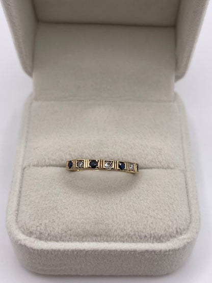 9ct gold sapphire and diamond ring