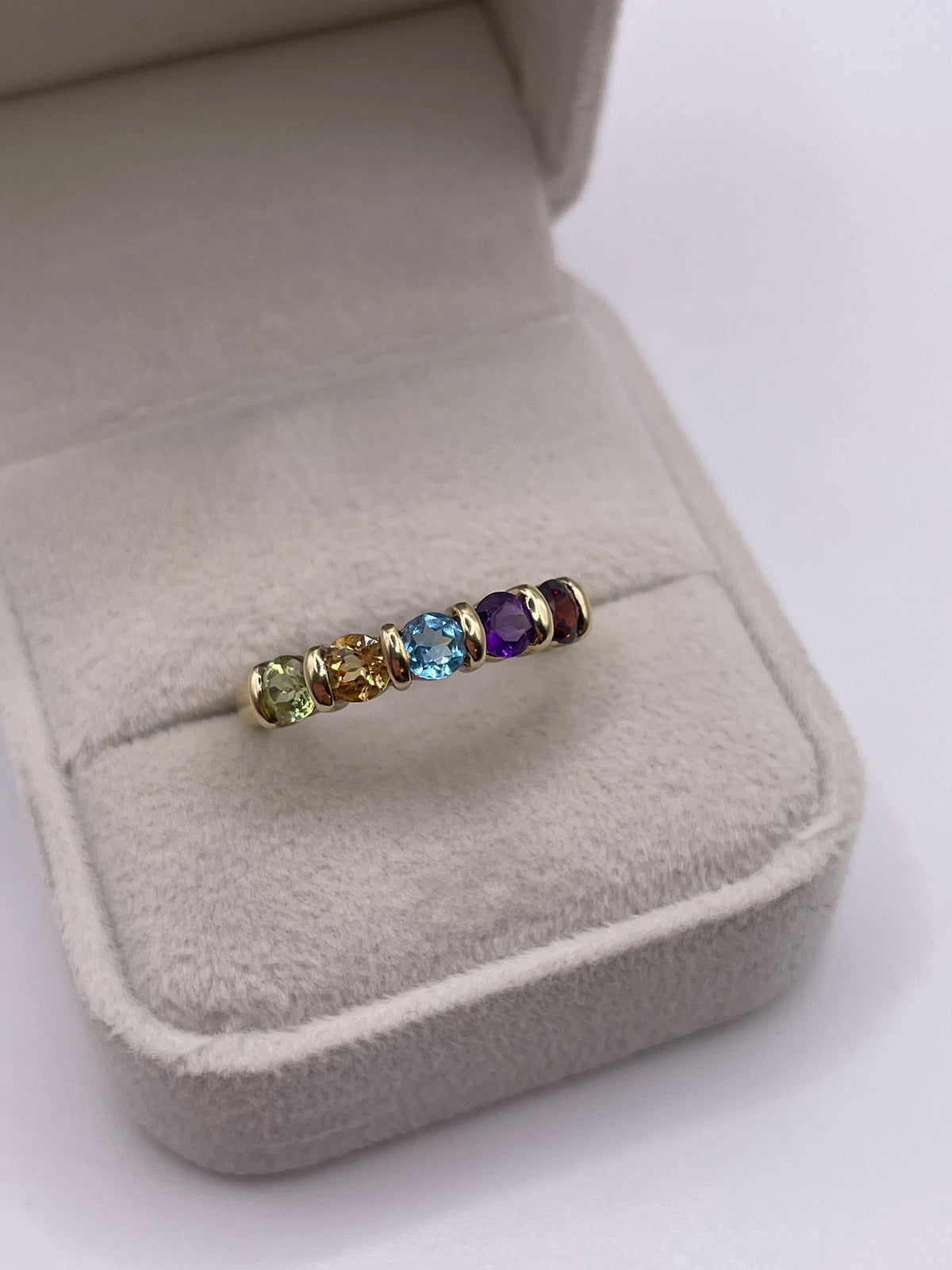 9ct gold multi gemstone ring