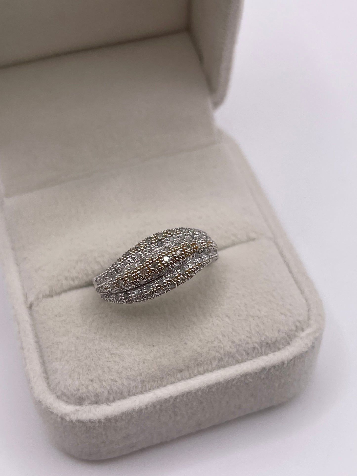9ct white gold 50 point diamond cluster ring