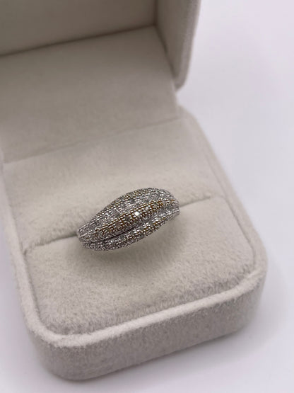 9ct white gold 50 point diamond cluster ring