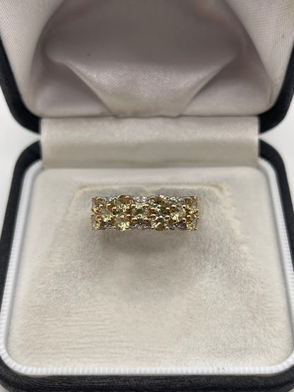 9ct gold quartz and zircon ring