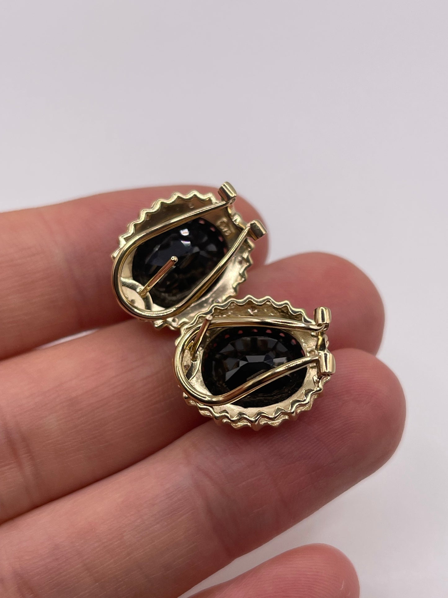 9ct gold sapphire and diamond earrings