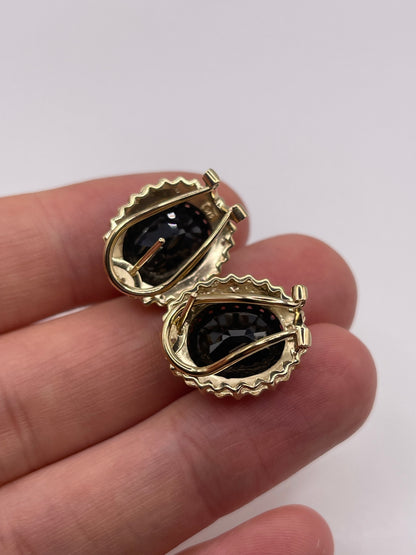 9ct gold sapphire and diamond earrings