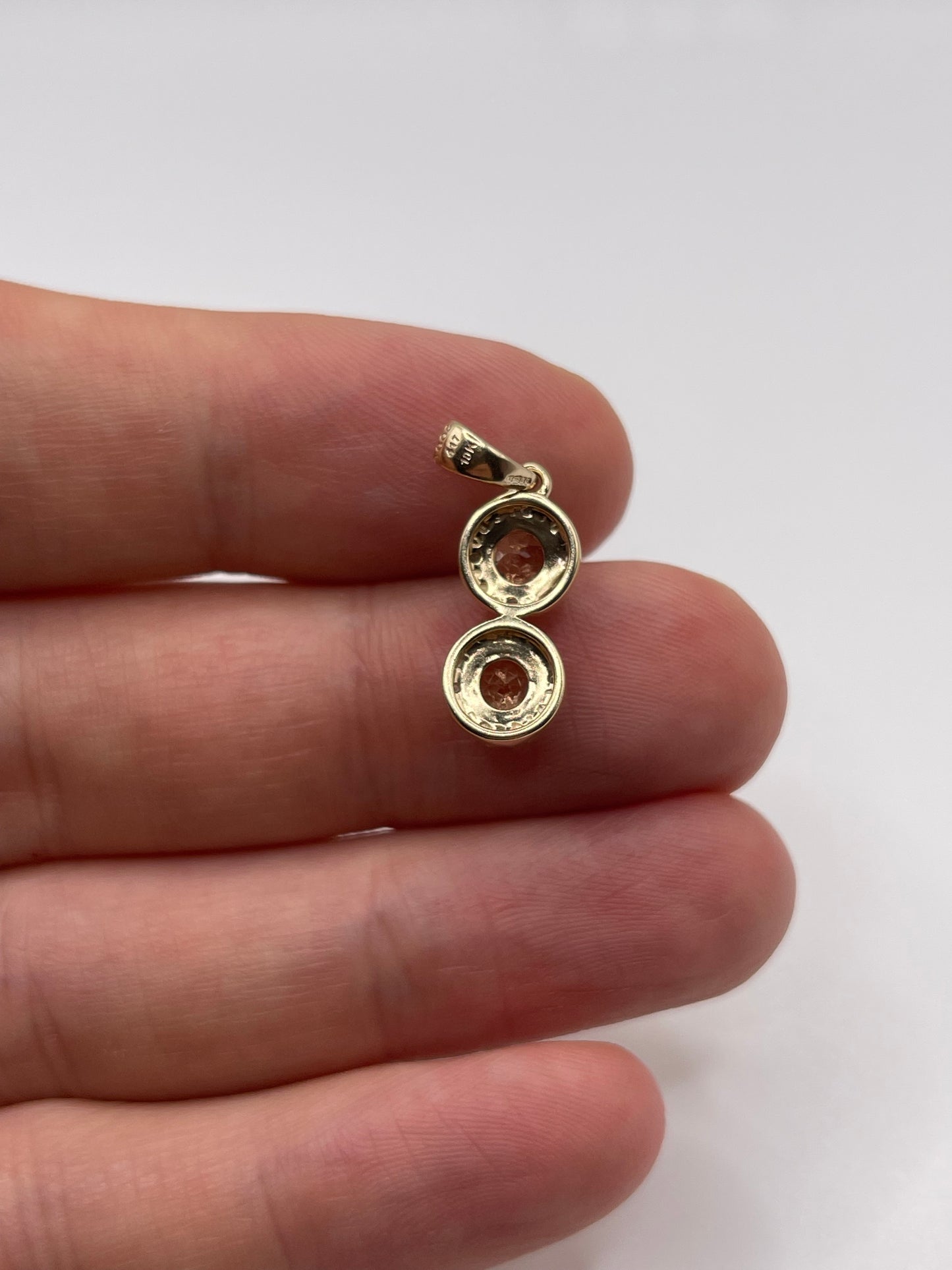 9ct gold citrine and diamond pendant