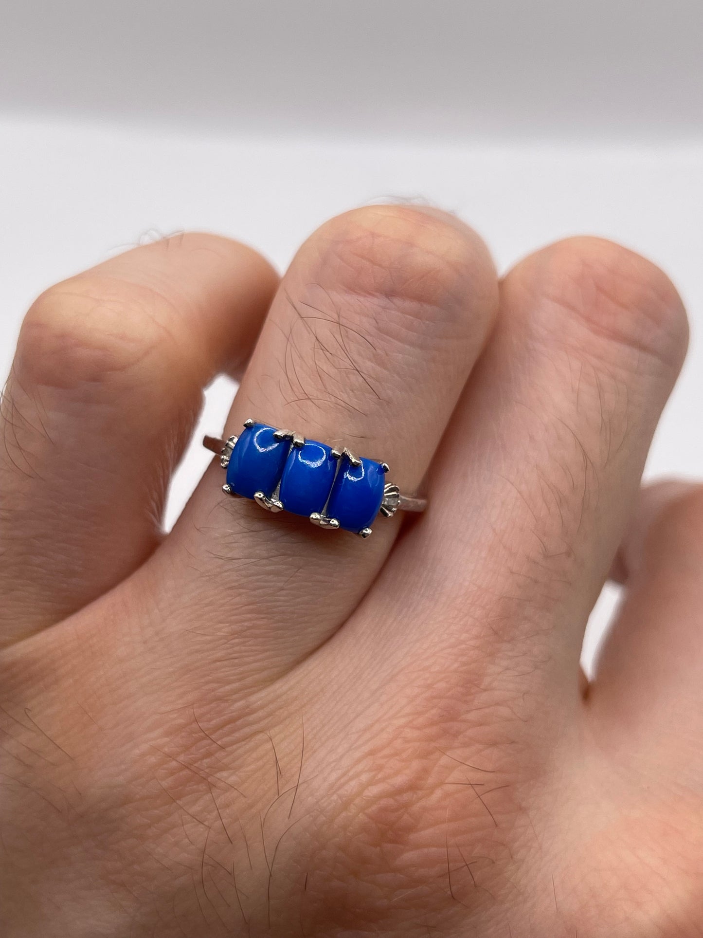 Silver gemstone ring