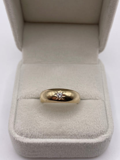 9ct gold diamond gypsy ring