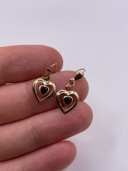 9ct gold garnet earrings