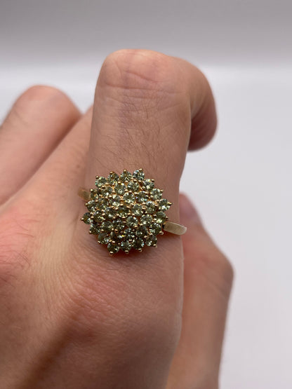 9ct gold quartz cluster ring