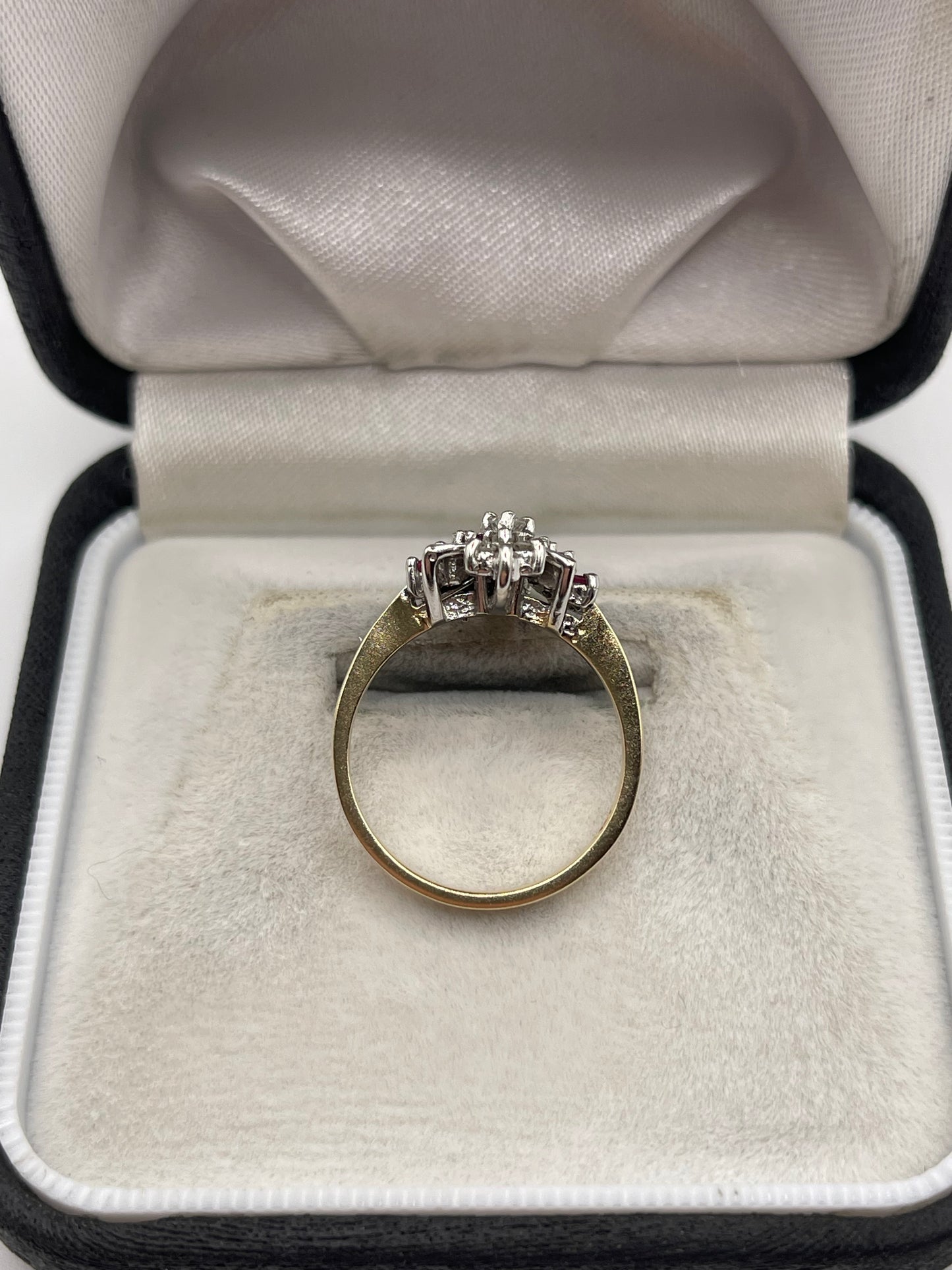 9ct gold ruby and diamond ring