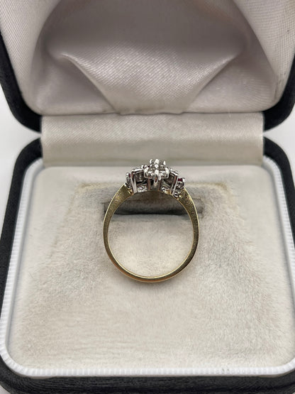 9ct gold ruby and diamond ring