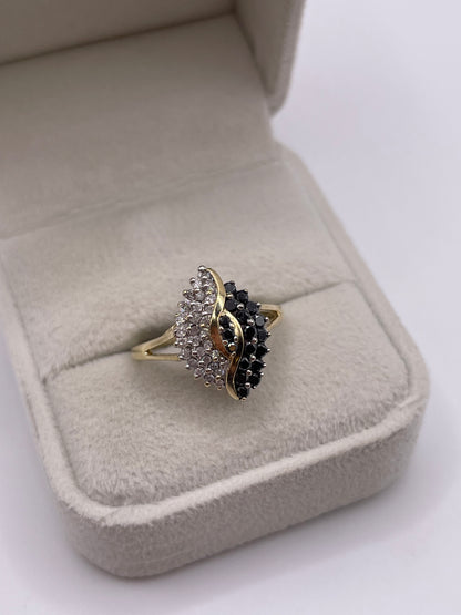 9ct gold diamond cluster ring