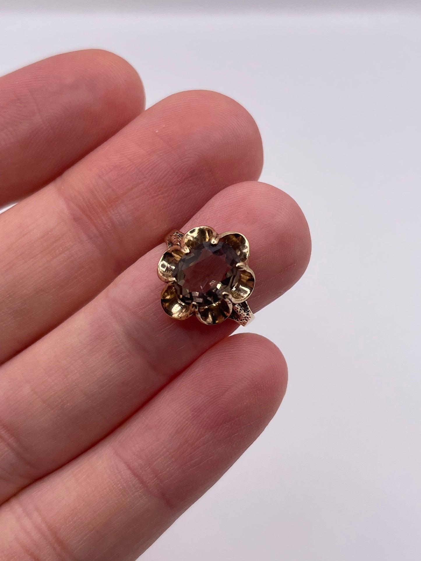 9ct gold Smokey quartz ring