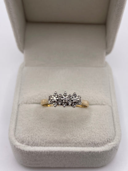 9ct gold diamond cluster ring