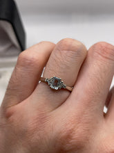 Load image into Gallery viewer, 9ct white gold aquamarine and diamond ring
