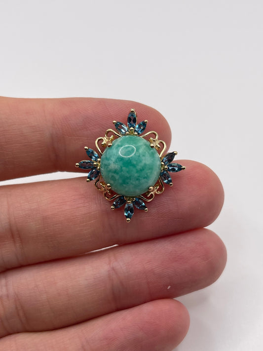 9ct gold multi gemstone pendant