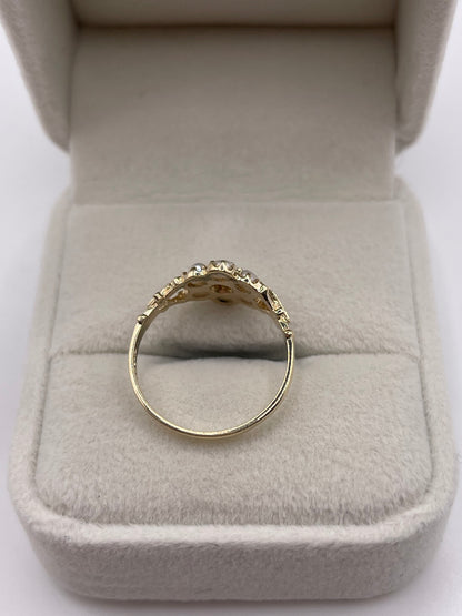 9ct gold pearl cluster ring