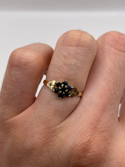 9ct gold sapphire cluster ring