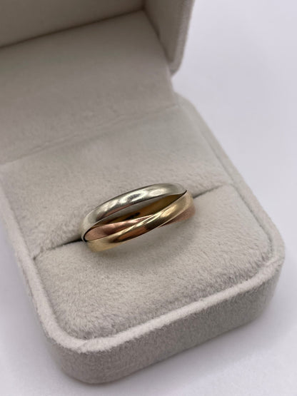9ct tri gold ring