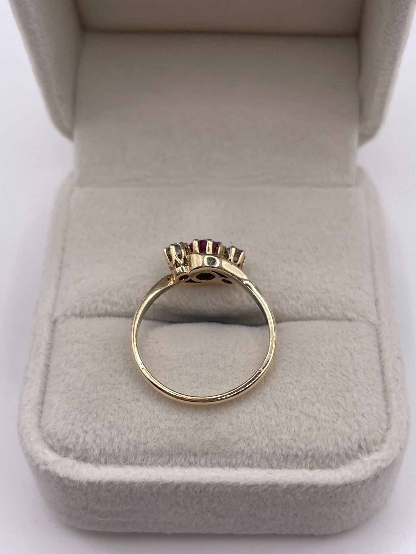 9ct gold ruby and diamond ring