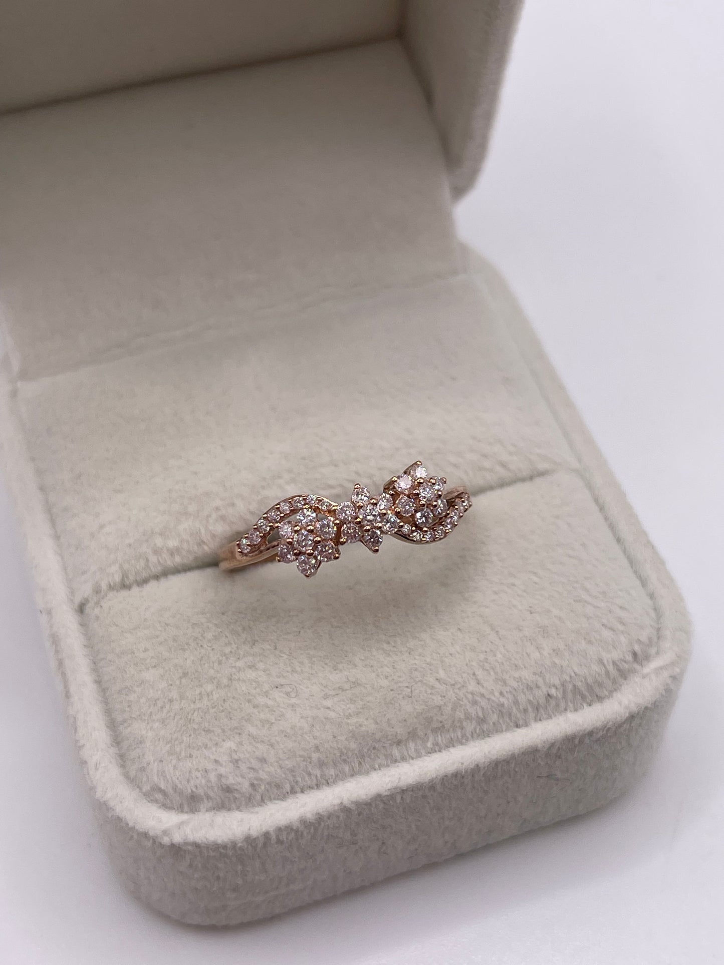 9ct rose gold diamond cluster ring