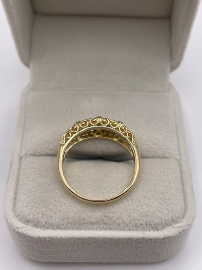 9ct gold quartz and diamond ring