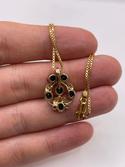 18ct gold sapphire and diamond necklace