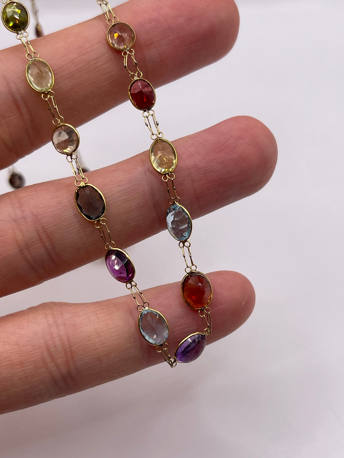 14ct gold multi gemstone necklace