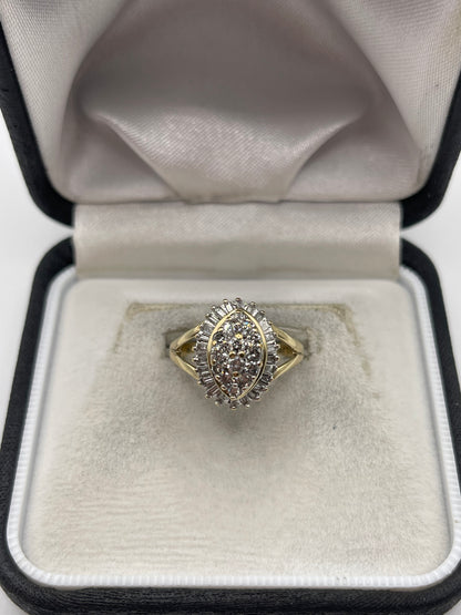 9ct gold diamond cluster ring