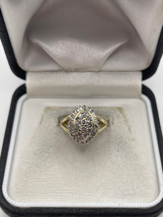 9ct gold diamond cluster ring