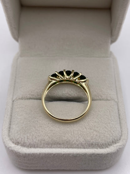 9ct gold diopside ring