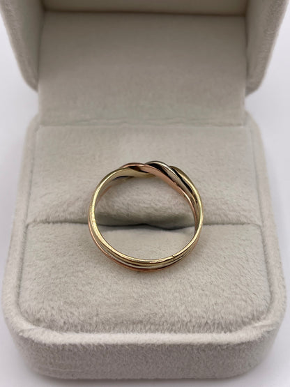 9ct tri gold ring