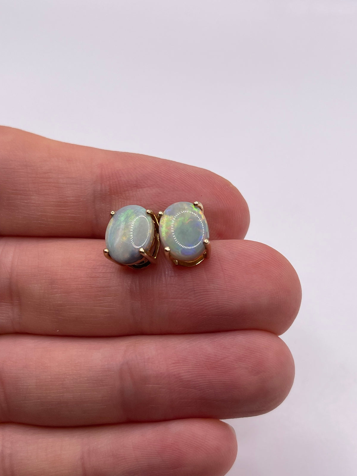 9ct gold opal earrings