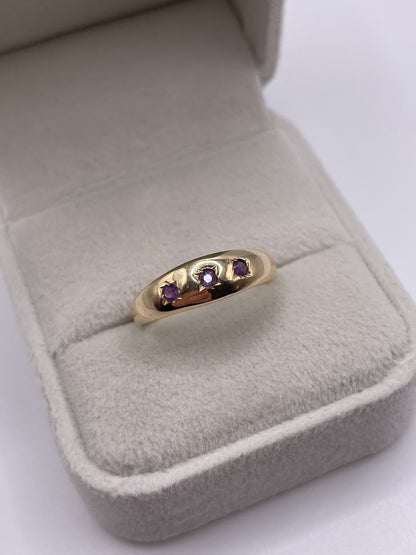 9ct gold amethyst gypsy ring