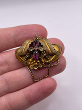 Load image into Gallery viewer, Antique 15ct gold garnet brooch
