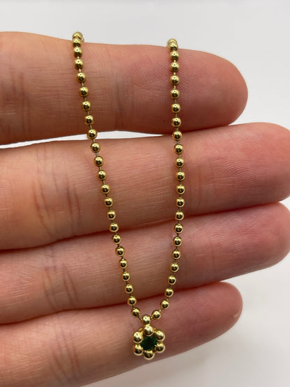 Chaumet 18ct gold emerald necklace