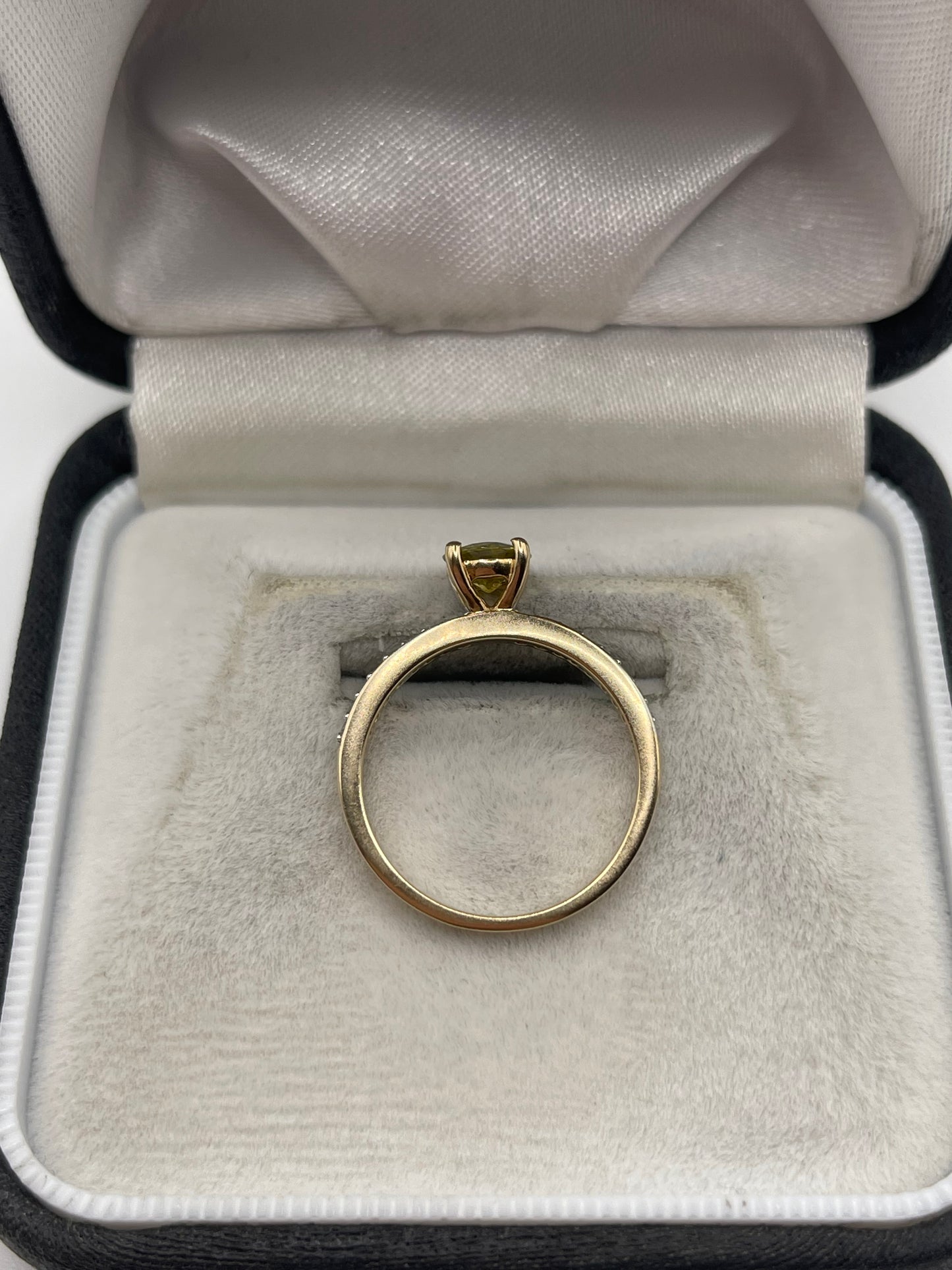 9ct gold sphene and zircon ring