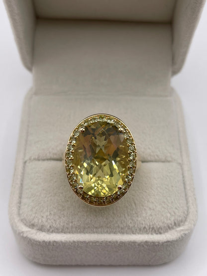 9ct gold lemon quartz ring