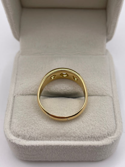 Antique 18ct gold 3 stone diamond gypsy ring