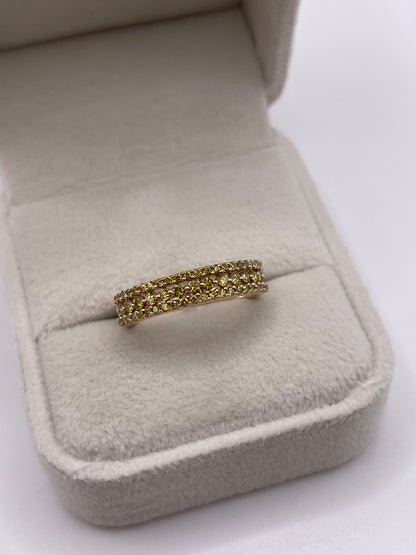 9ct gold yellow diamond cluster ring